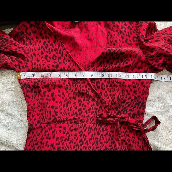 SANCTUARY Girl On Fire Red Faux Wrap Animal Print XS - Picture 12 of 16